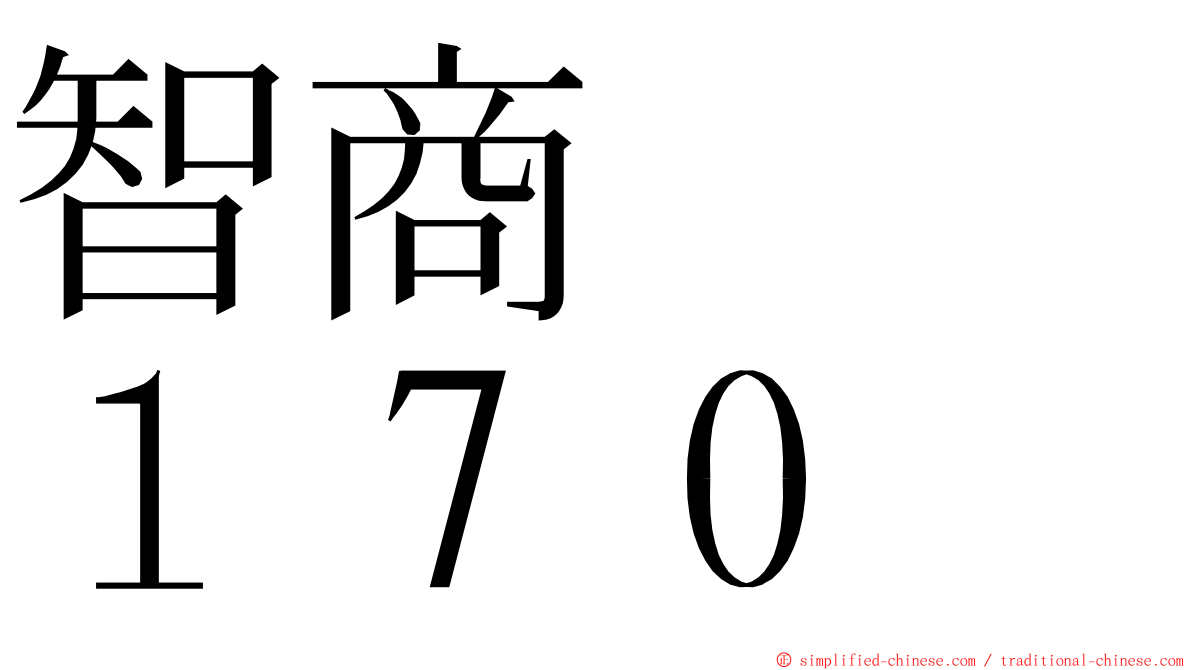 智商　　１７０ ming font